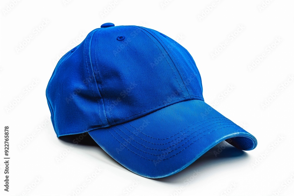 A blue baseball cap on a white background. Perfect for sports-themed designs or promotional materials A blue baseball cap on a white background. Perfect for sports-themed designs or promotional materials