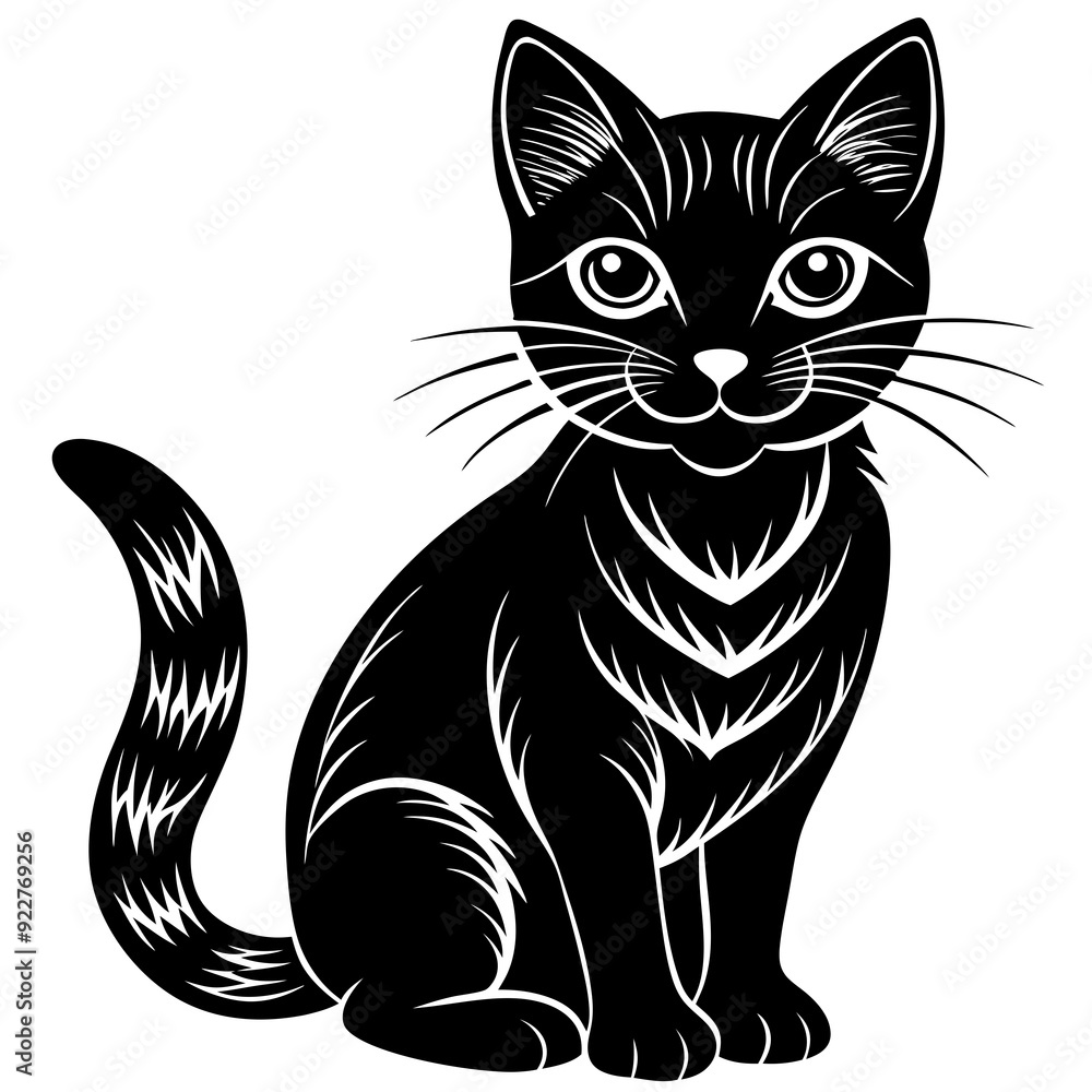 Set of black cats. Collection of silhouette of funny cats in different poses. Vector illustration isolated on white background. Drawing with children. Set of black cats. Collection of silhouette of funny cats in different poses. Vector illustration isolated on white background. Drawing with children.