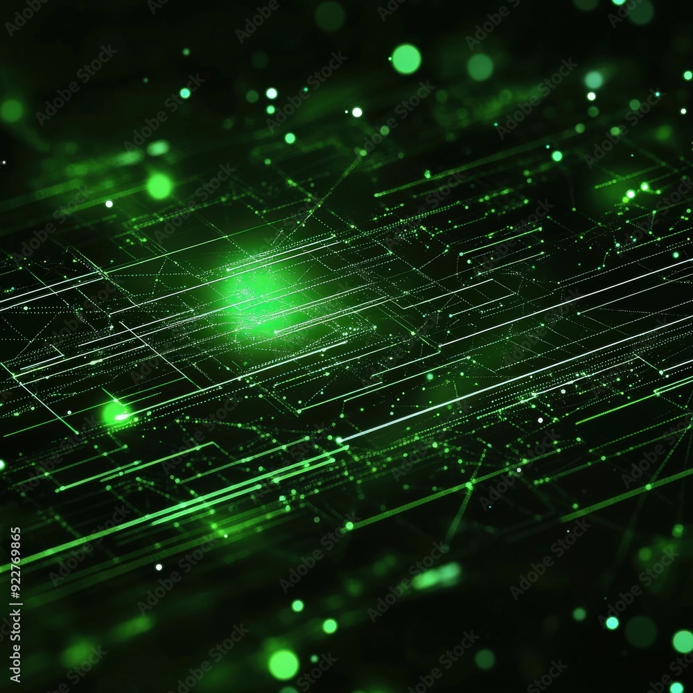 Obraz premium Technology Background Green