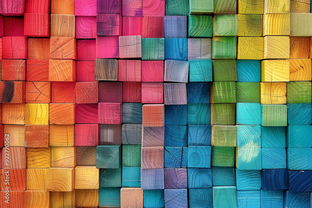 Colorful Wooden Block Wall Art Colorful Wooden Block Wall Art