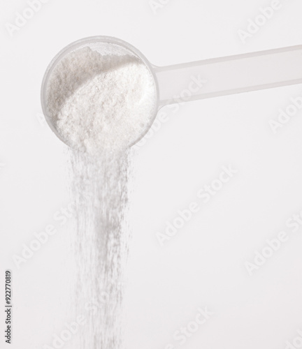 sugar in a spoon, proteine powder scoop