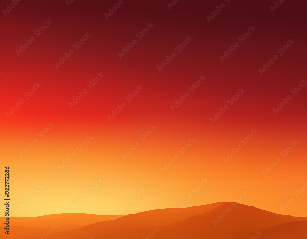 Fototapeta premium Warm Autumn Sunset Gradient Background Deep Red to Golden Yellow Smooth Transition