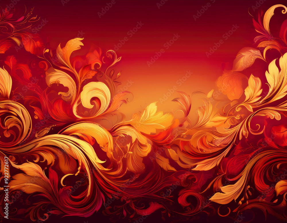 Warm Autumn Sunset Gradient Background Deep Red to Golden Yellow Smooth Transition Warm Autumn Sunset Gradient Background Deep Red to Golden Yellow Smooth Transition