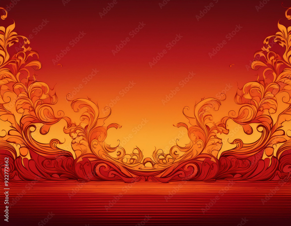 Warm Autumn Sunset Gradient Background Deep Red to Golden Yellow Smooth Transition Warm Autumn Sunset Gradient Background Deep Red to Golden Yellow Smooth Transition