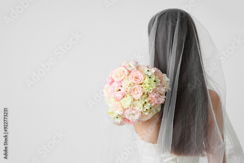Beautiful bride with weddin...