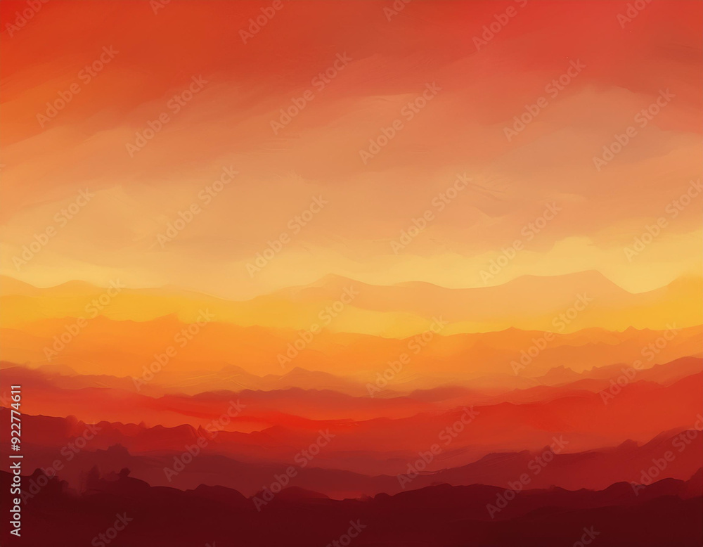 Warm Autumn Sunset Gradient Background Deep Red to Golden Yellow Smooth Transition Warm Autumn Sunset Gradient Background Deep Red to Golden Yellow Smooth Transition