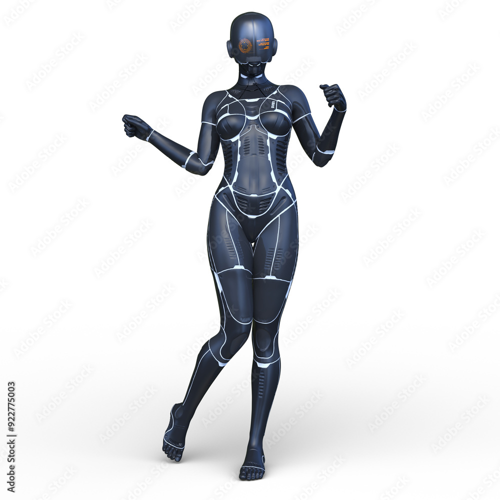 女性サイボーグ 3DCGレンダリング 女性サイボーグ 3DCGレンダリング