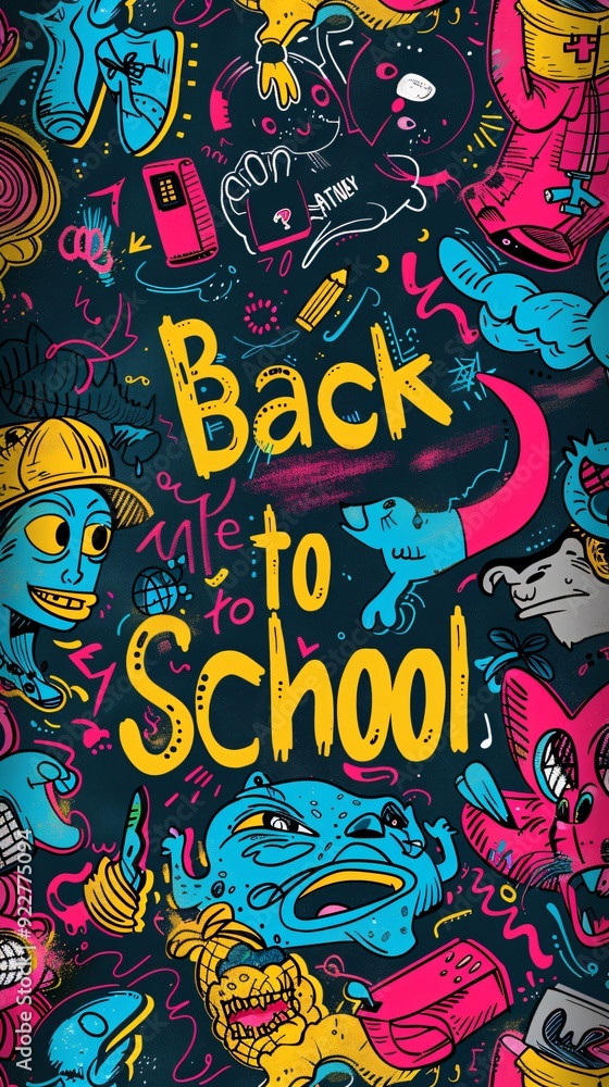 Back to school colorful text poster Back to school colorful text poster