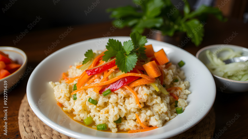 Sticky rice, papaya salad, Som Tam , som tum, thai food, isan food,Thai isan kitchen. Generative AI Sticky rice, papaya salad, Som Tam , som tum, thai food, isan food,Thai isan kitchen. Generative AI