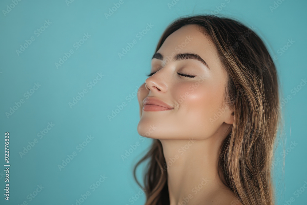 A close up of a woman's face with her eyes closed A close up of a woman's face with her eyes closed