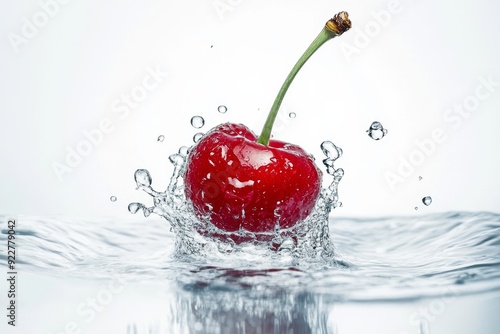 Stella Cherry falling into the water with a splash on a white background