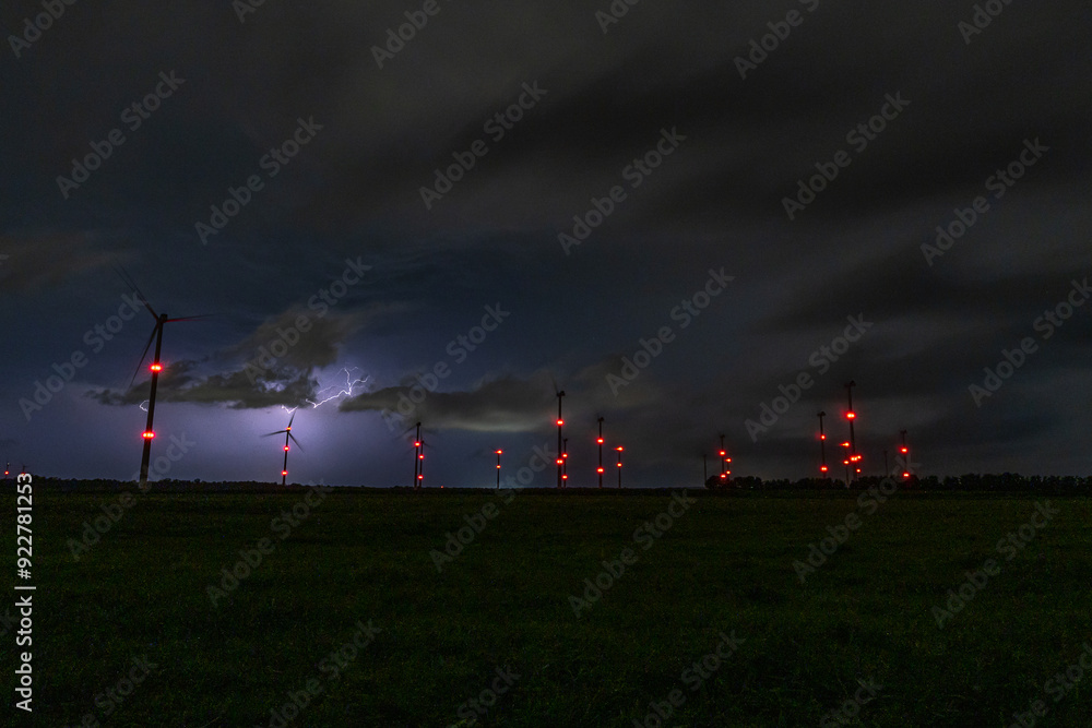 Naklejka premium Gewitter im Windpark