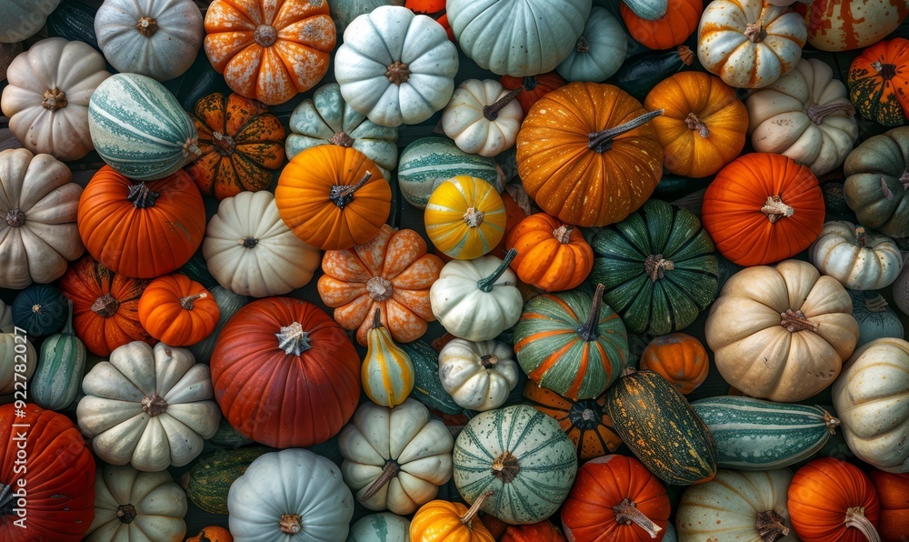 A collection of pumpkins in different colors, shapes, and textures, showcasing the rich variety of autumn's harvest.. A collection of pumpkins in different colors, shapes, and textures, showcasing the rich variety of autumn's harvest..