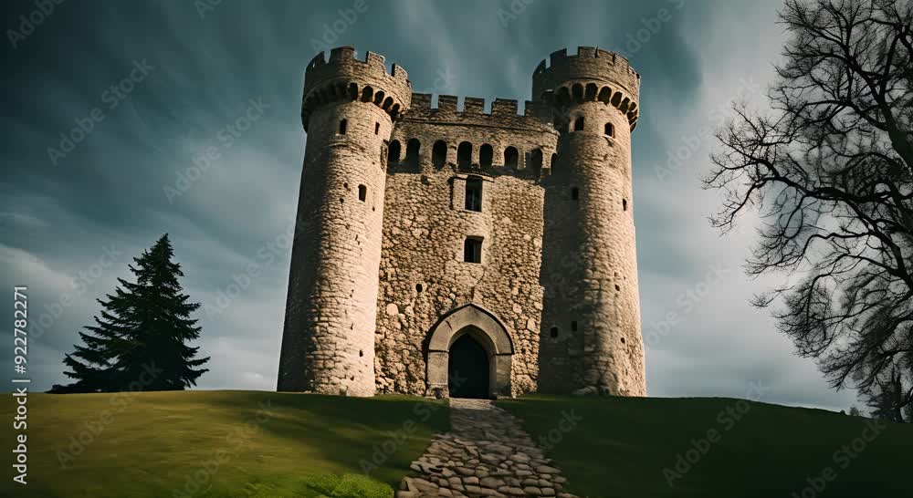 Tall tower of a castle. Tall tower of a castle.