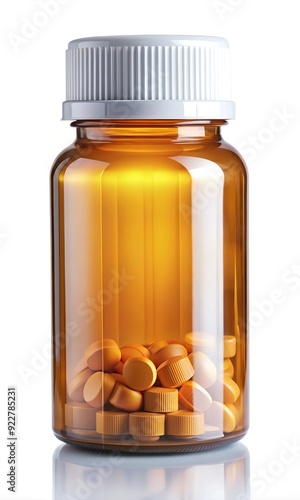 High Quality Pharmaceutical Packaging Orange Plastic Pill Bottles and Medication Storage Containers for Healthcare and Prescription Solutions photo