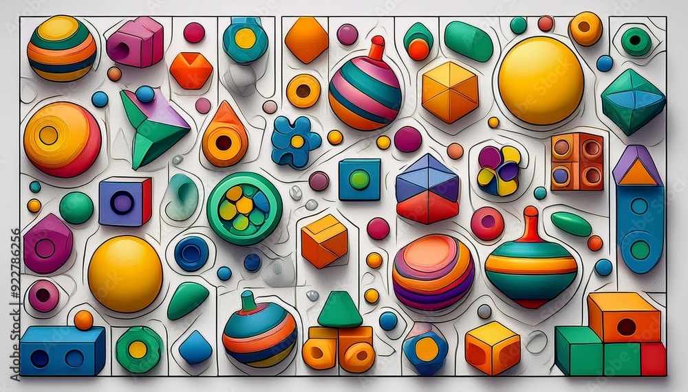 Puzzle of toys solved Puzzle of toys solved