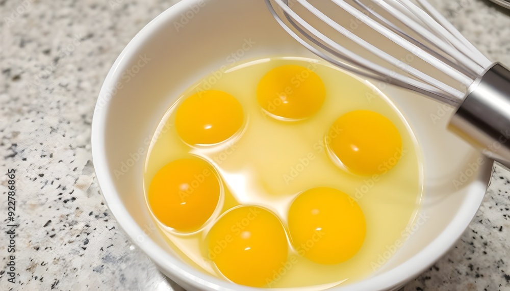 Close-Up of Eggs in a Ceramic Bowl on a Kitchen Countertop Close-Up of Eggs in a Ceramic Bowl on a Kitchen Countertop