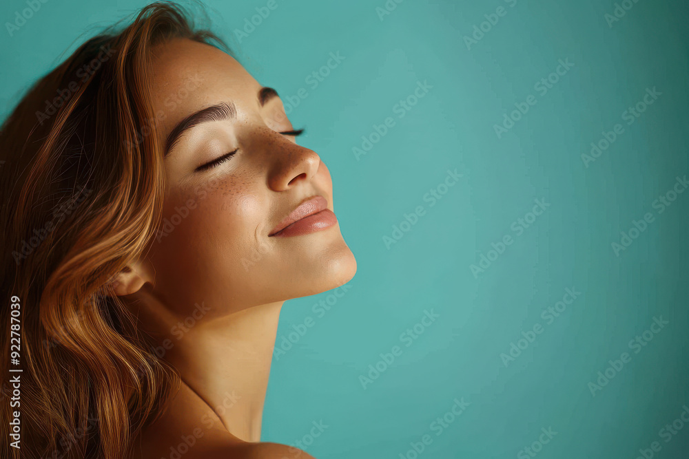 A close up of a woman's face with her eyes closed A close up of a woman's face with her eyes closed