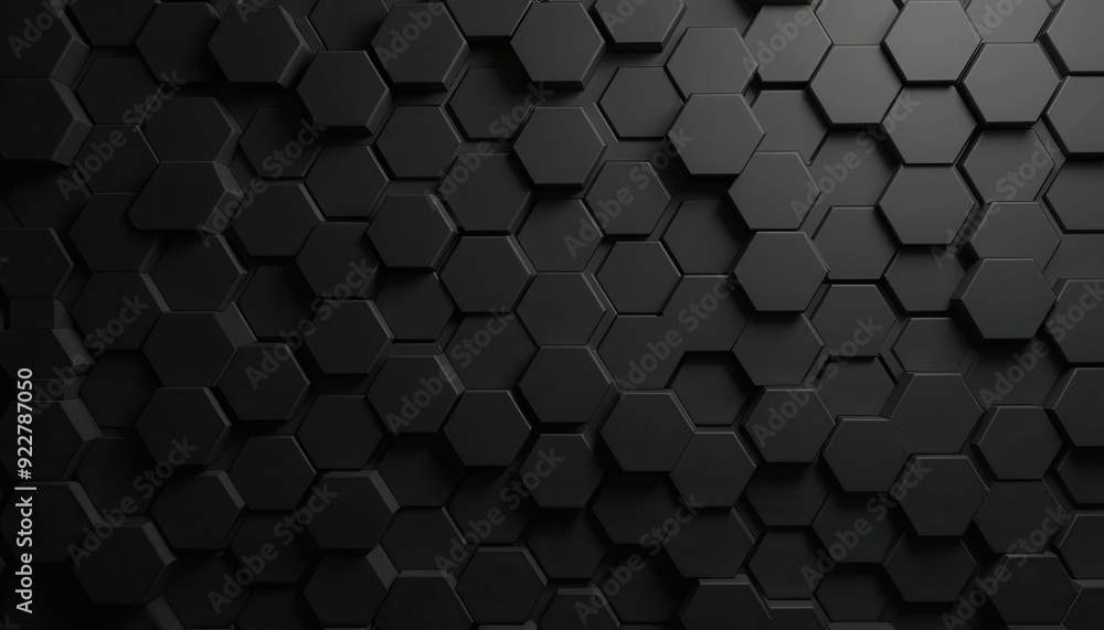Abstract black hexagonal geometric background with a modern and futuristic design. Abstract black hexagonal geometric background with a modern and futuristic design.