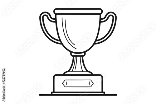 Elegant Line Drawing of a Trophy Cup Vector Art Illustration photo