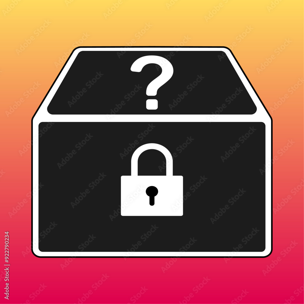 A magic cache box with padlock and question mark symbols. A magic cache box with padlock and question mark symbols.