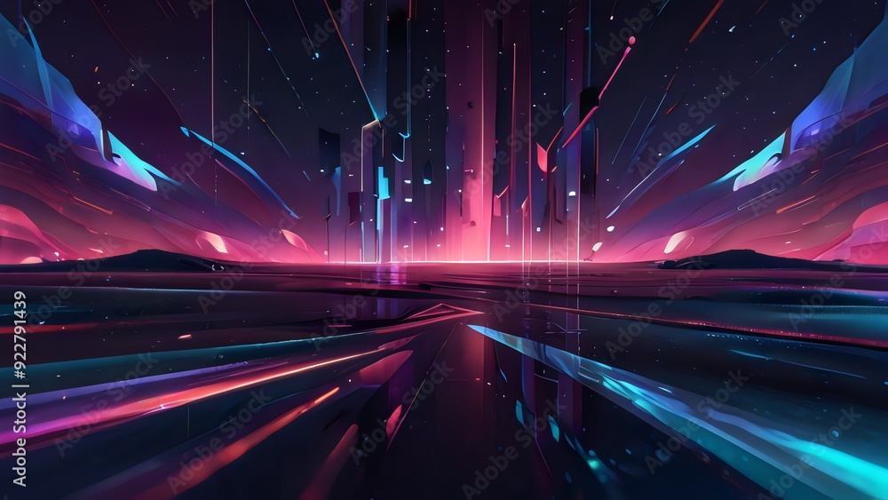 Obraz premium Holographic Illusion futuristic abstract background with a holographic effect.