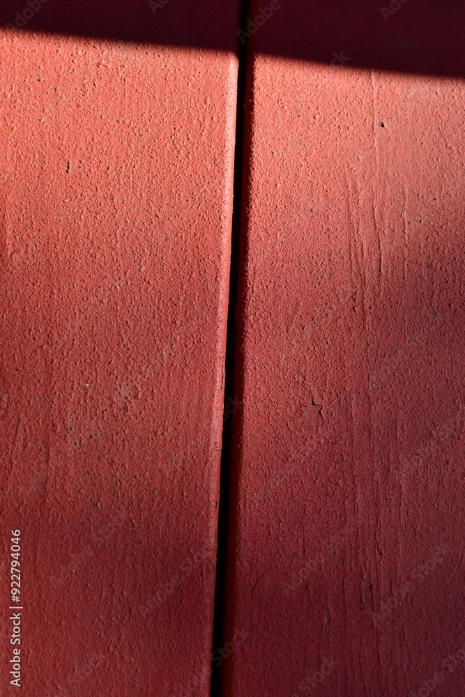 Fototapeta premium Red Paint on Deck Boards