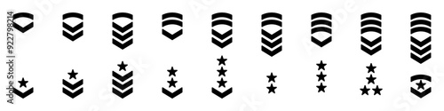 Army ranking set. Military rank icon.
