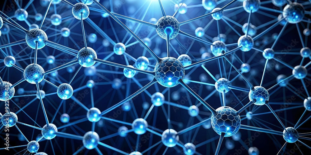 Network of connected cells with links, Neural network, brain, artificial intelligence, technology, connections Network of connected cells with links, Neural network, brain, artificial intelligence, technology, connections