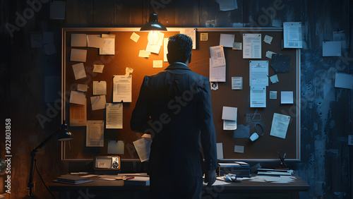 realistic high-resolution photo of detective, with detailed background