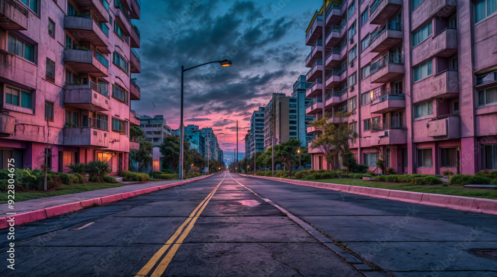 Obraz premium night city street