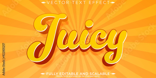 Juicy editable text effect, editable orange and fruit text style