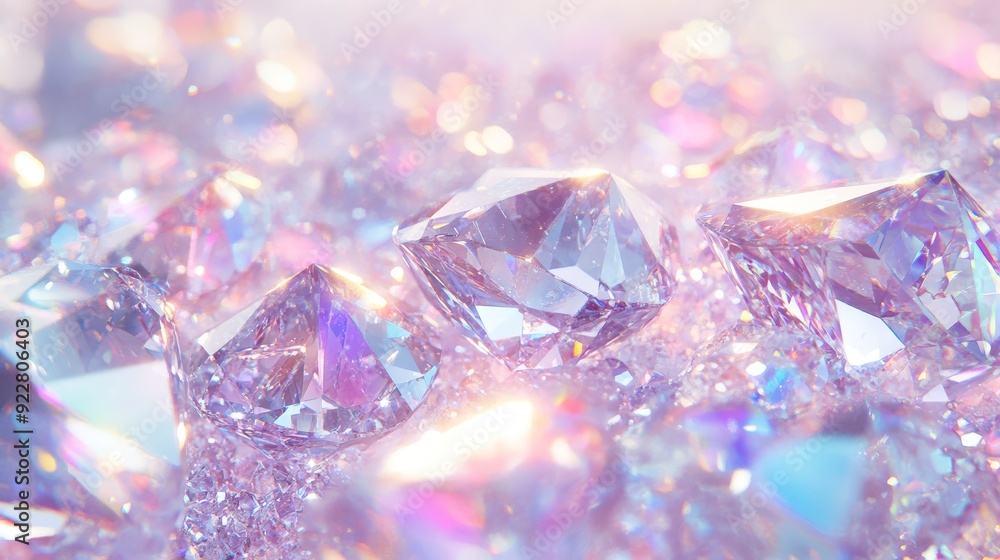 A close-up of sparkling diamonds reflecting light in a luxurious setting. A close-up of sparkling diamonds reflecting light in a luxurious setting.