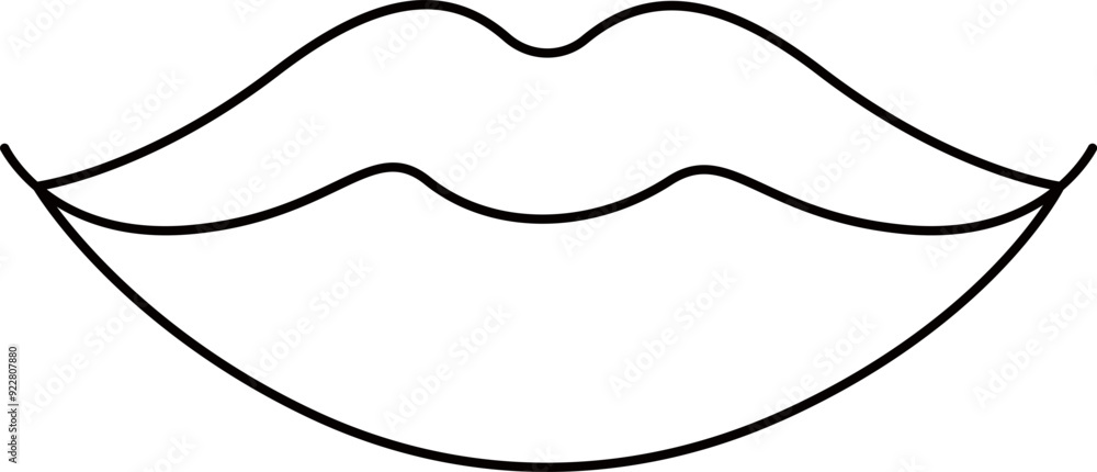 Woman Lips Line Illustration Woman Lips Line Illustration
