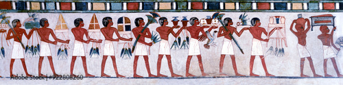 The funeral procession at the Tomb of Menna. valley of the Nobles. Luxor.  Egypt.