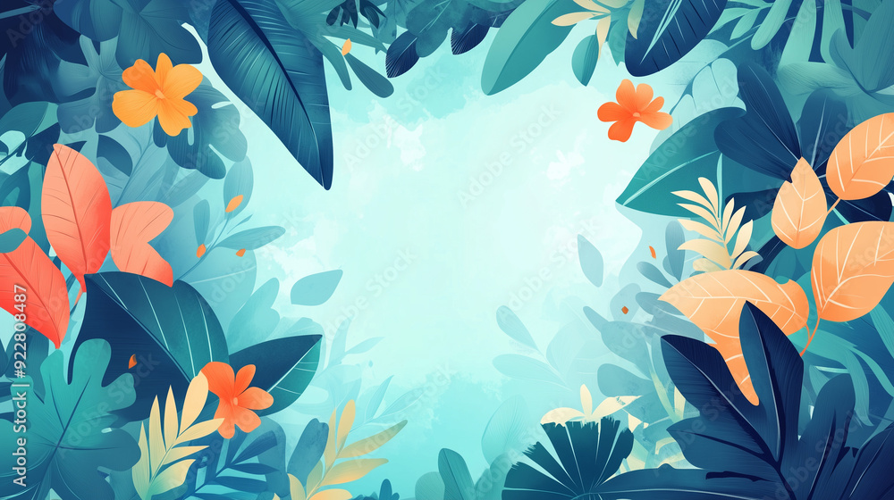 leave pattern with flowers leave pattern with flowers