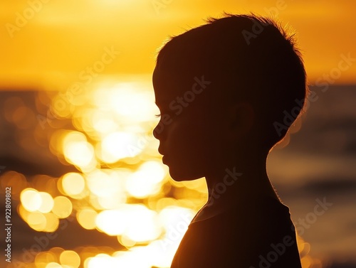 Contemplative Sunset Silhouette