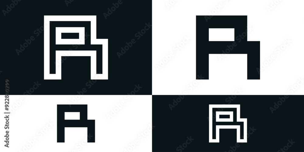 Abstract initial letter R logo design with square shape. Premium Vector Abstract initial letter R logo design with square shape. Premium Vector