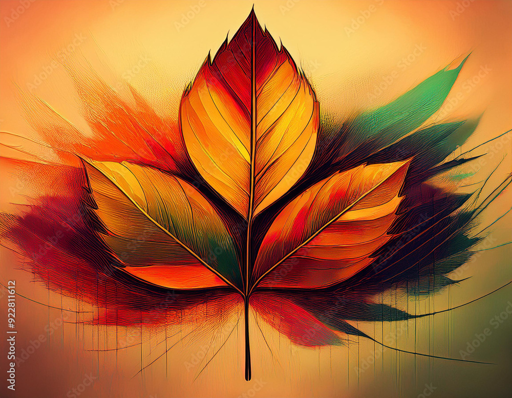 Fototapeta premium Abstract Leaf Impression in Varying Autumn Shades