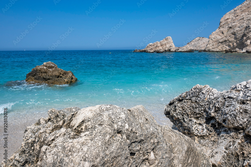 Amazing view of Petani Beach, Cephalonia, Greece Amazing view of Petani Beach, Cephalonia, Greece