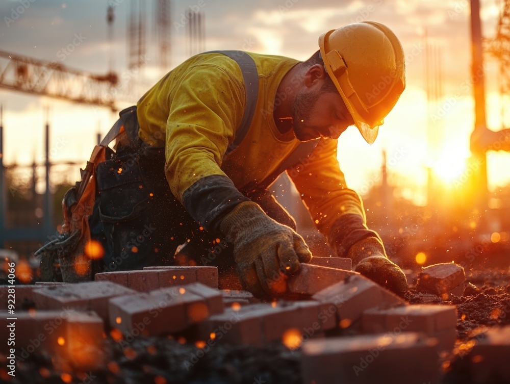 Construction Worker at Sunset Construction Worker at Sunset
