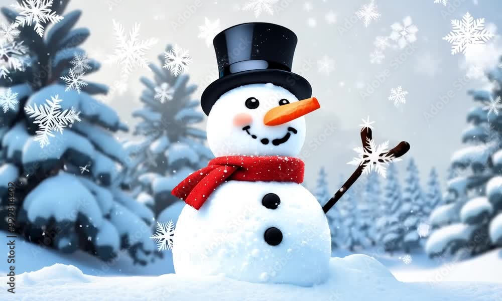 A happy snowman in the snow, with a bright carrot nose, coal eyes, and a big smile A happy snowman in the snow, with a bright carrot nose, coal eyes, and a big smile