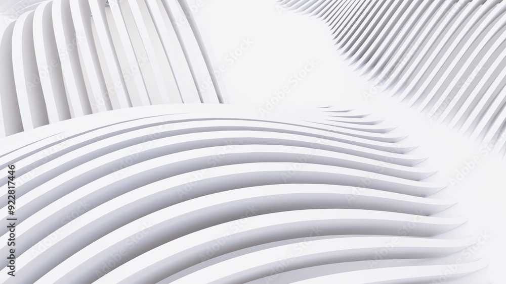Abstract Curved Shapes. White Circular Background. Abstract Curved Shapes. White Circular Background.