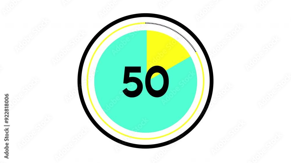 Countdown timer from 60 to 0 seconds real time. Modern flat design of ...