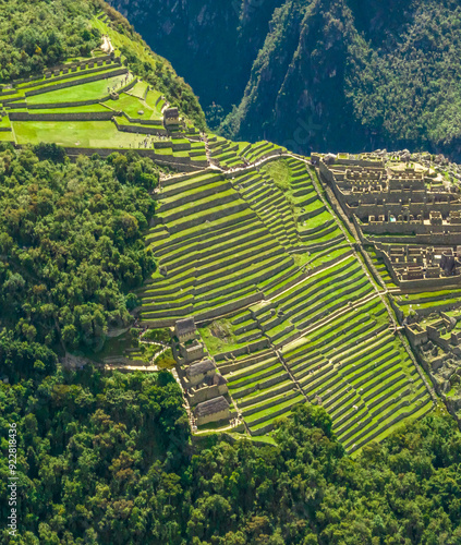 Machu Picchu, Peru. Aerial view. Square image.