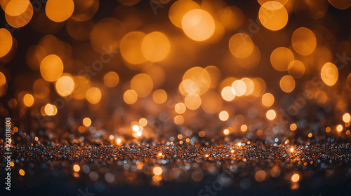 golden christmas particles and sprinkles for a holiday celebration like christmas or new year. shiny golden lights. wallpaper background for ads or gifts wrap and web design