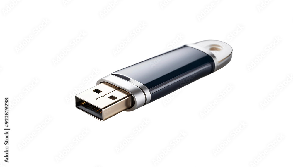Close-Up of a USB Drive on White Background Close-Up of a USB Drive on White Background