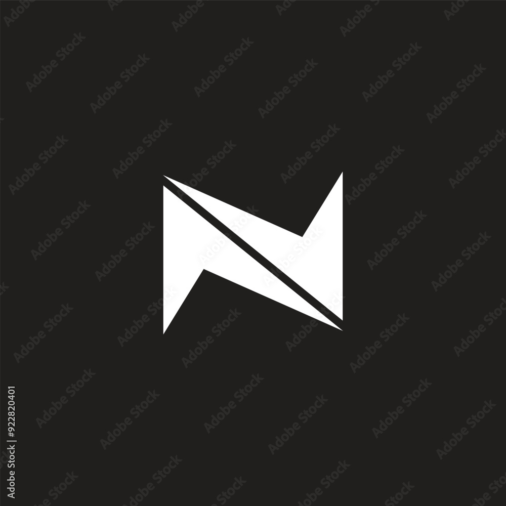 letter nv linked motion arrow simple geometric logo vector letter nv linked motion arrow simple geometric logo vector