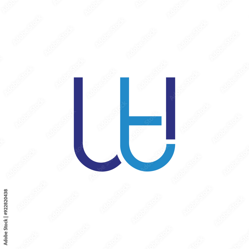 letter wt simple linked blue logo vector letter wt simple linked blue logo vector