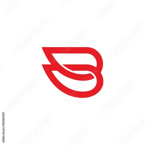 letter b flame motion fast logo vector